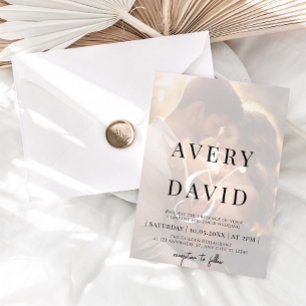 Elegant Minimalist Modern Wedding Photo Invitation