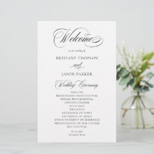 Elegant Minimalist modern Wedding Program