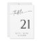 Elegant Minimalist Modern Wedding Table Number