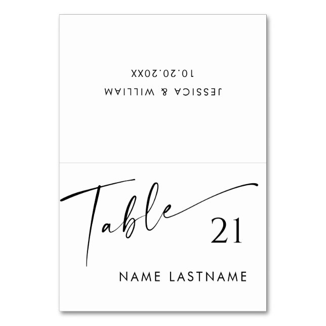 Elegant Minimalist Modern Wedding Table Place Card (Front)