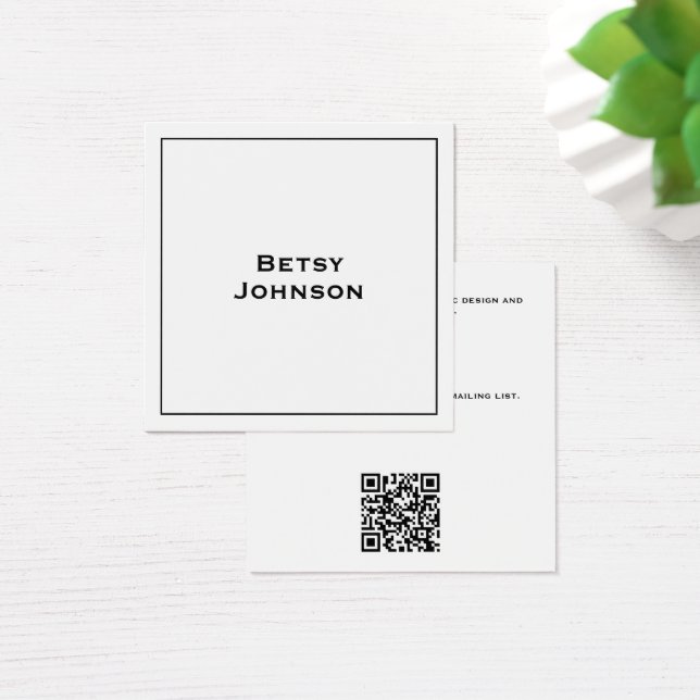 Elegant Minimalist Modern White Business Card (Desk)