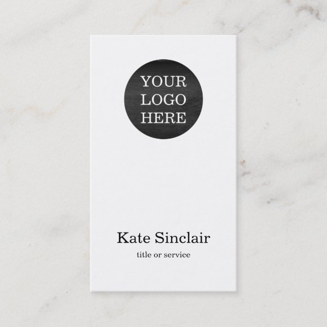 Elegant Minimalist Modern Your Logo Business Card (Front)