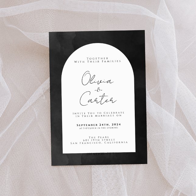 Elegant Minimalist Monochrome Black & White Invitation (Creator Uploaded)
