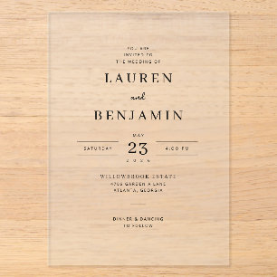 Elegant Minimalist Monochrome Wedding Invitation