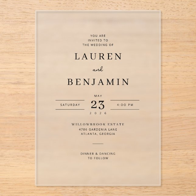 Elegant Minimalist Monochrome Wedding Invitation (Front)