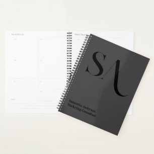 Elegant Minimalist Monogram Planner – Personalised