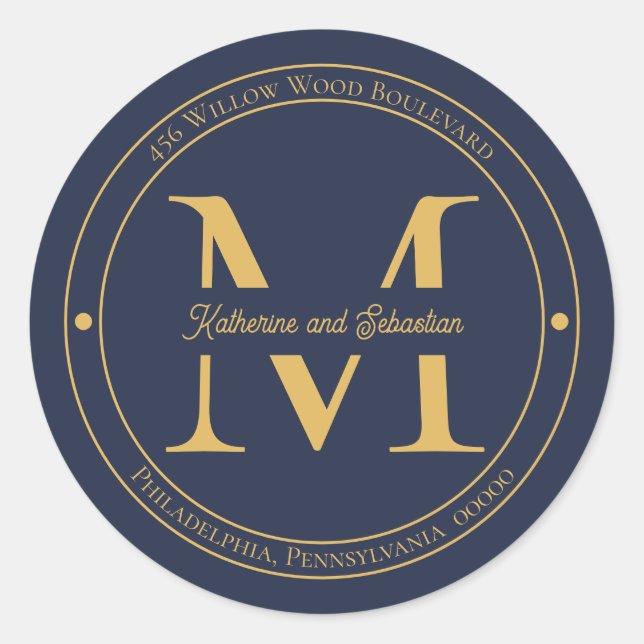 Elegant Minimalist Monogram Return Address Seal (Front)