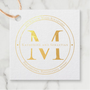 Elegant Minimalist Monogram Return Address Seal Favour Tags