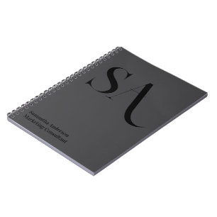 Elegant Minimalist Monogram Spiral Photo Notebook