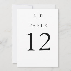 Elegant Minimalist Monogram Wedding Table Numbers