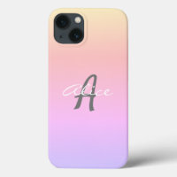 Elegant minimalist monogrammed cute script pink