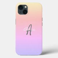 Elegant minimalist monogrammed cute script pink