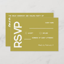 Elegant Minimalist Muslim Brass White Wedding RSVP