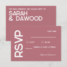 Elegant Minimalist Muslim Rose Gold Wedding RSVP