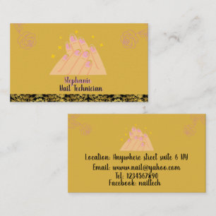Elegant minimalist nail tech logo beauty business card