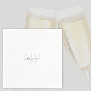 Elegant minimalist names wedding monogram napkin