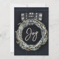 Elegant Minimalist Navy Door Wreath Joy