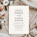 Elegant Minimalist Neutral Beige Wedding Invitation<br><div class="desc">Share your wedding details with this elegant minimalist neutral beige wedding invitation, designed with clean typography and a timeless layout. The soft beige background adds a warm, natural touch that blends perfectly with boho, rustic, or modern wedding themes. Ideal for couples seeking a stylish yet understated design, this invitation is...</div>