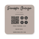 Elegant Minimalist Neutral QR Code Boho Modern