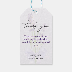 Elegant Minimalist New Fashion Lavander Wedding Gift Tags