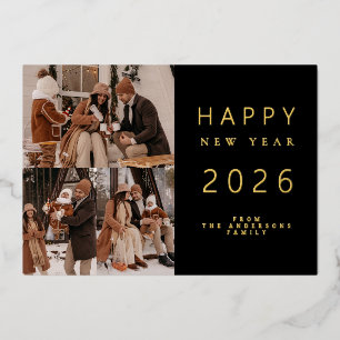 Elegant Minimalist New Year Cheers Family 3 Photo