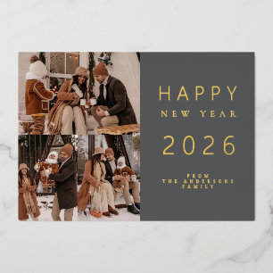 Elegant Minimalist New Year Cheers Family 3 Photo