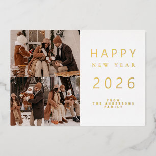 Elegant Minimalist New Year Cheers Family 3 Photo