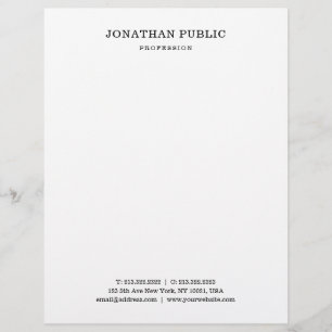 Elegant Minimalist Nostalgic Look Professional Custom Letterhead