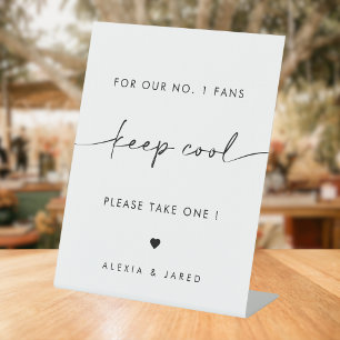 Elegant Minimalist Number One Fans Wedding Sign