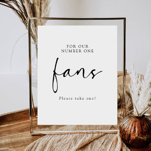 Elegant Minimalist Number One Fans Wedding Sign