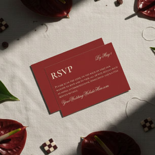 Elegant Minimalist Old Money Bold Red Wedding RSVP Card