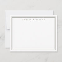 Elegant Minimalist Olive Green Two Border