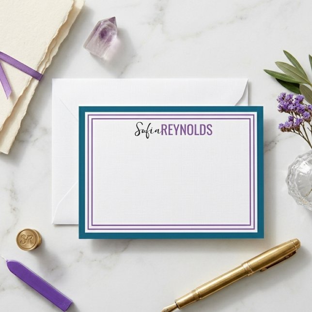 Elegant Minimalist Olive Green Two Border Card (Elegant Minimalist Olive Green Two Border Note Card
)