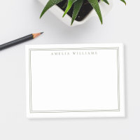 Elegant Minimalist Olive Green Two Border