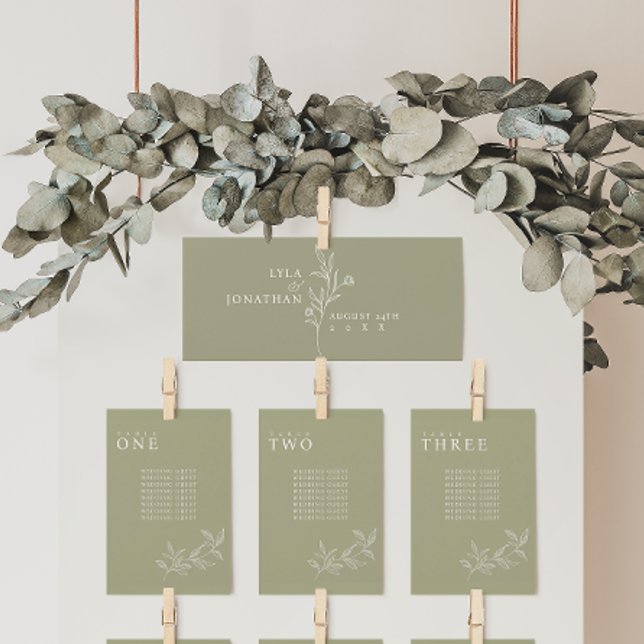 Elegant Minimalist Olive Seating Chart Header Card (Creator Uploaded)