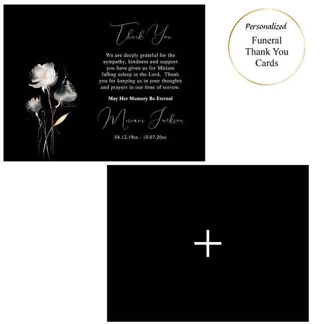 Elegant Minimalist Orthodox Christian Funeral  Thank You Card (Creator Uploaded)