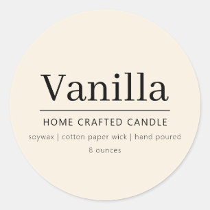 Elegant Minimalist Personalised Candle Label