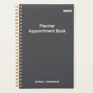 Elegant Minimalist Personalised Logo Grey  Planner