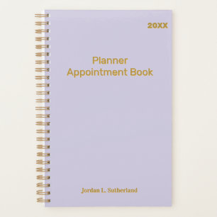 Elegant Minimalist Personalised Logo Pale Purple Planner