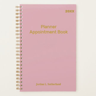 Elegant Minimalist Personalised Logo Pink Planner