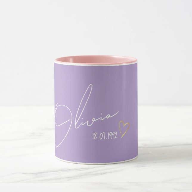Elegant & minimalist Personalised Name Modern Gift Mug (Center)