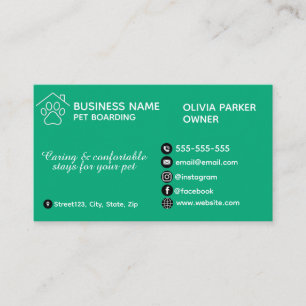 Elegant Minimalist Pet Boarding Customisable Business Card