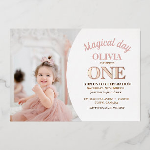 Elegant Minimalist Photo 1st Birthday 