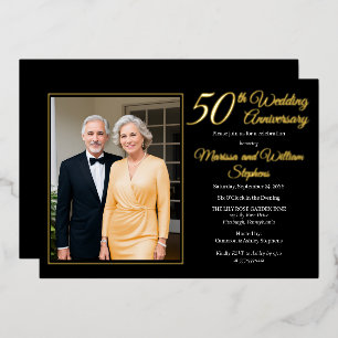 Elegant Minimalist Photo 50th Wedding Anniversary