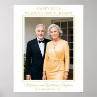 Elegant Minimalist Photo 50th Wedding Anniversary