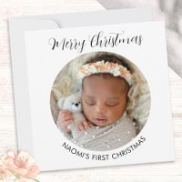Elegant Minimalist Photo Baby's First Christmas