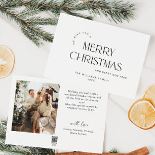 Elegant Minimalist Photo Christmas Greeting Holiday Card
