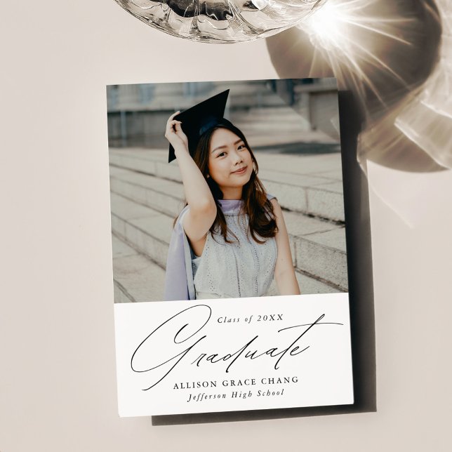 Elegant Minimalist Photo Graduation Announcement (Creator Uploaded)