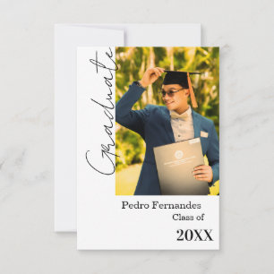 Elegant Minimalist Photo Graduation Invitation