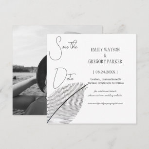 Elegant minimalist photo of abstract sheet save the date